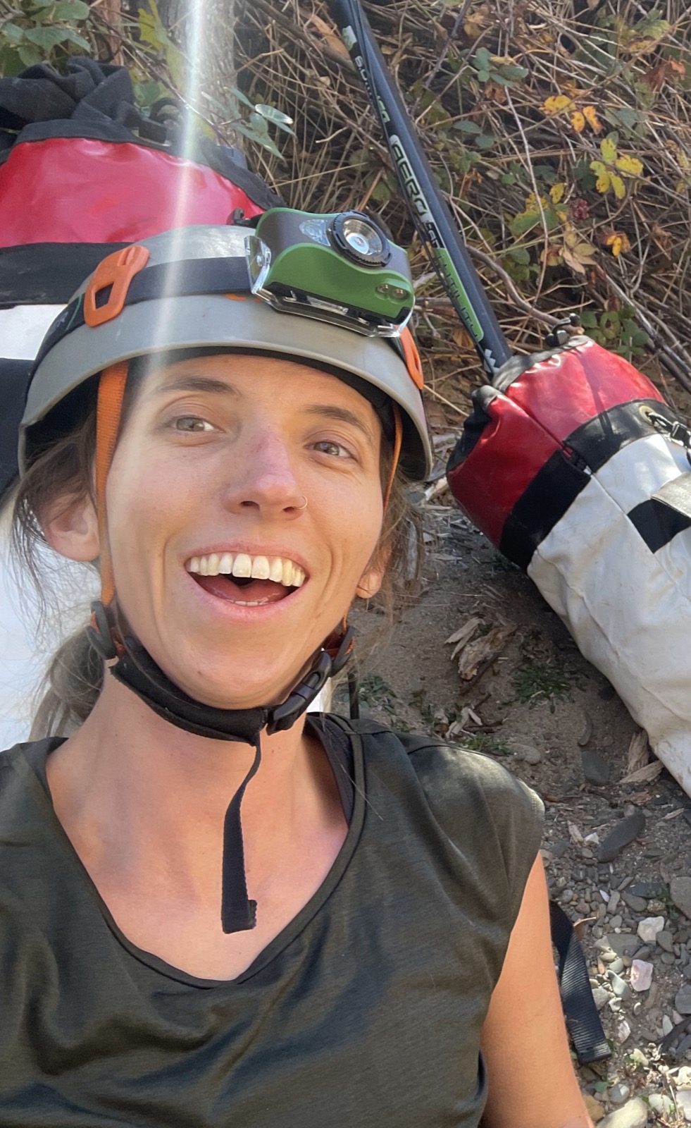 Dr Annabel Dorrestein laughing during a caving field trip